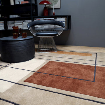 Reef RF20 Outline Modern Geometric Hand-Woven Wool Beige/Terracotta/Brown/Ivory/Charcoal Rug-Asiatic Carpets-Rug Love - The Most Loved Rug Store
